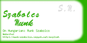 szabolcs munk business card